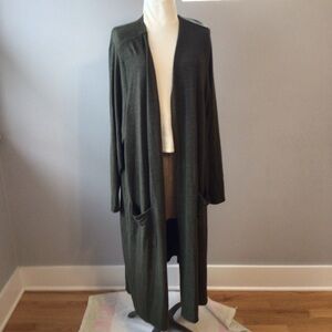 New Torrid Super Soft Plush Duster Open Front sz 6 x olive green